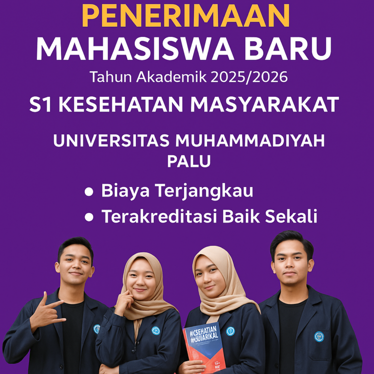 PMB S1 Kesehatan Masyarakat Unismuh Palu 2025/2026 – Daftar Sekarang!