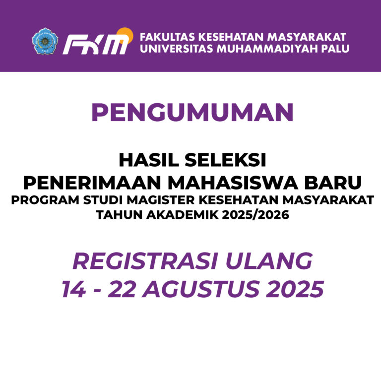 Pengumuman Hasil Seleksi Penerimaan Mahasiswa Baru (SPMB) Gelombang I S2 Magister Kesehatan Masyarakat Tahun Akademik 2025/2026